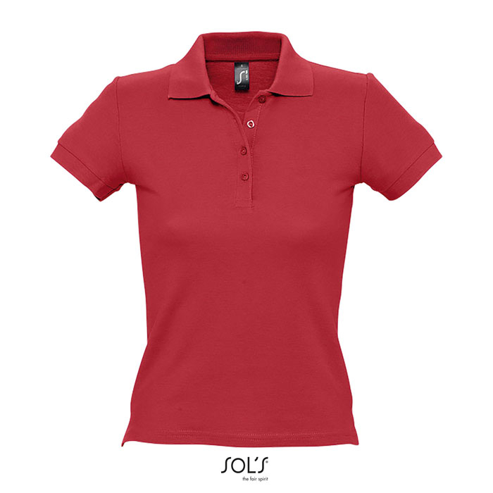 Polo femme coton promotionnel 210g - PEOPLE Rouge 1